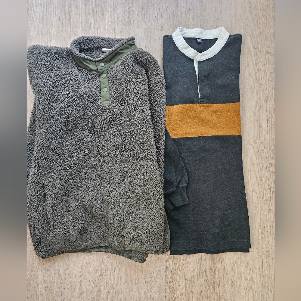 Uniqlo BundlOlive Sherpa Pullover &Top 2pcs $10 for All.